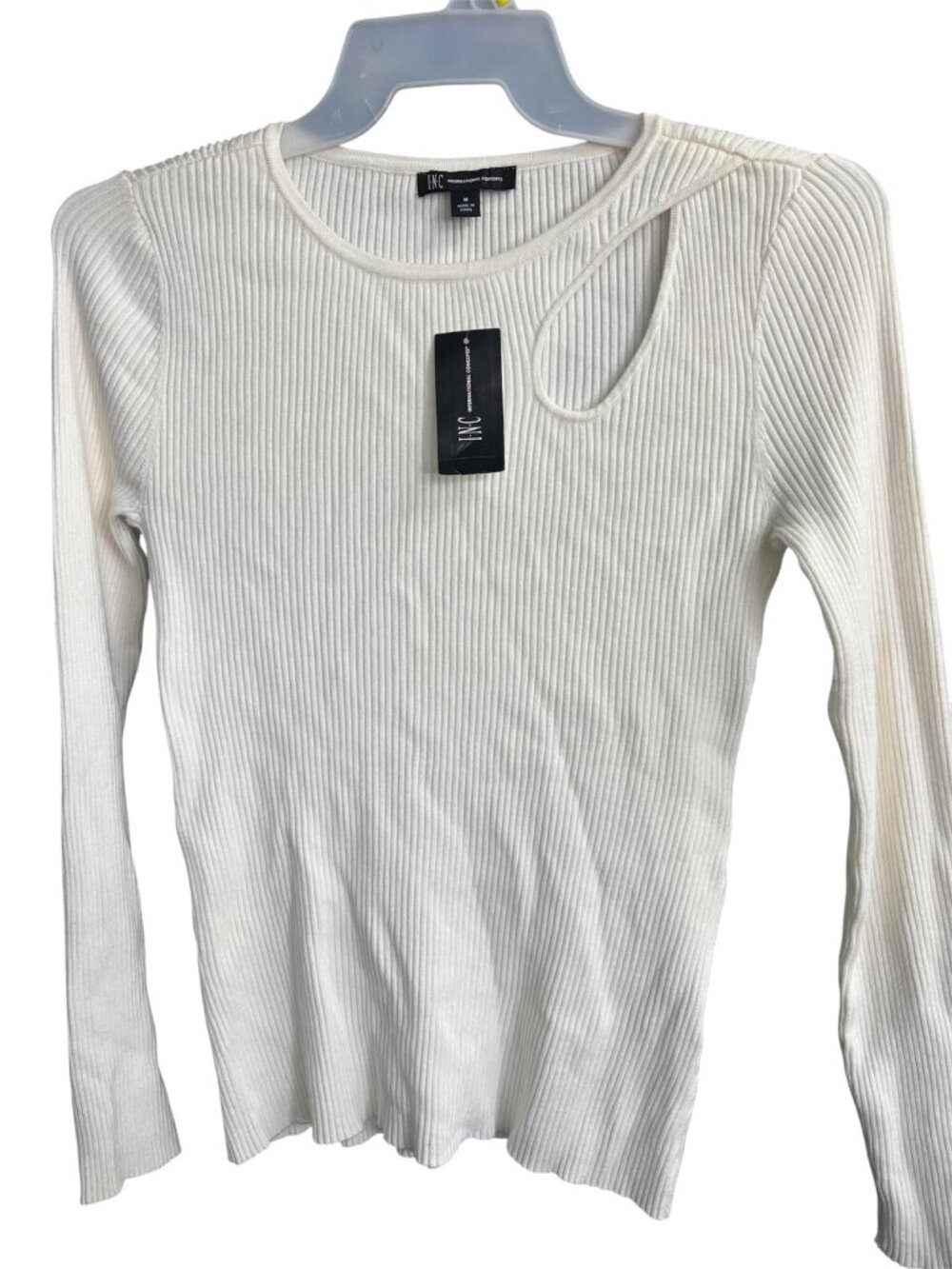 Inc International Concepts Women’s Embellished Cutout Top Washed (White, Medium)